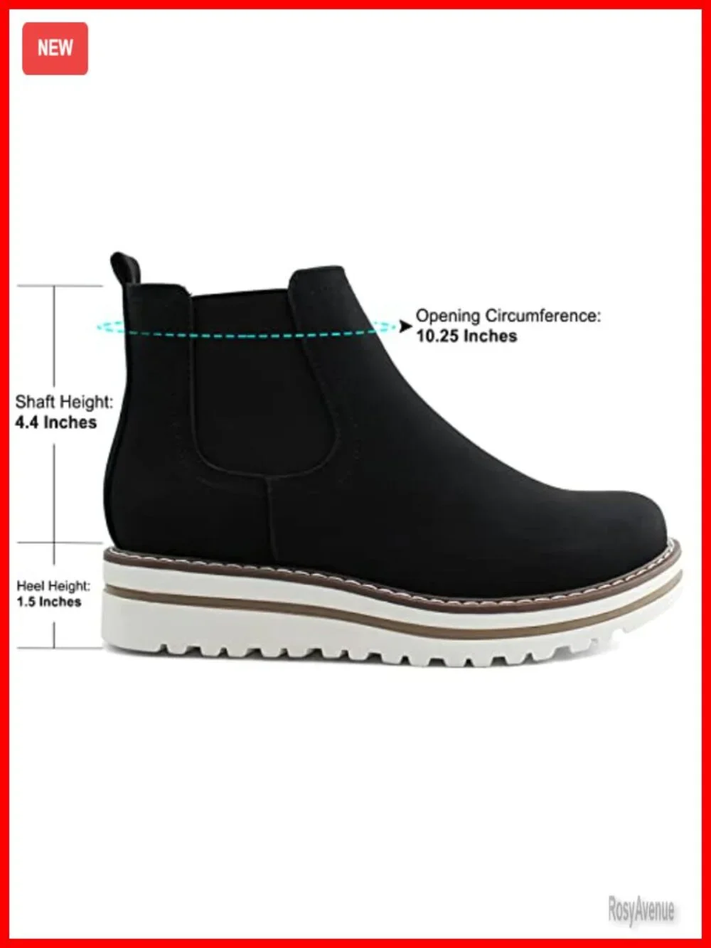 Chelsea Elastic Ankle Boots Waterproof Flat Boots with Synthetic Upper